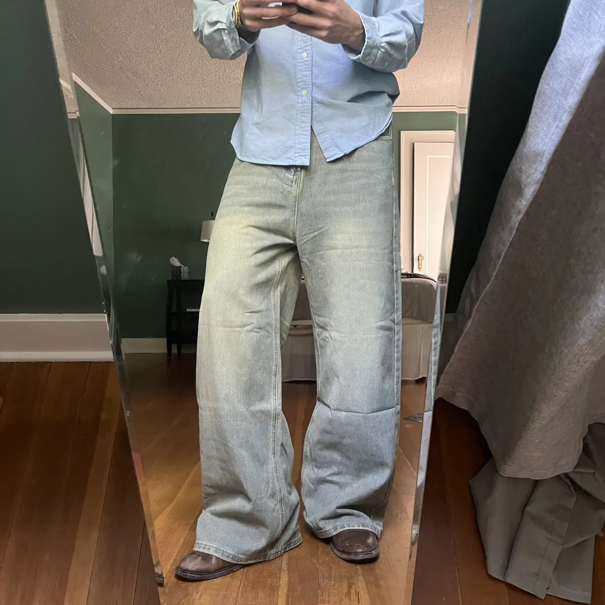 Sailor Tan Wide-Leg Denim Pant