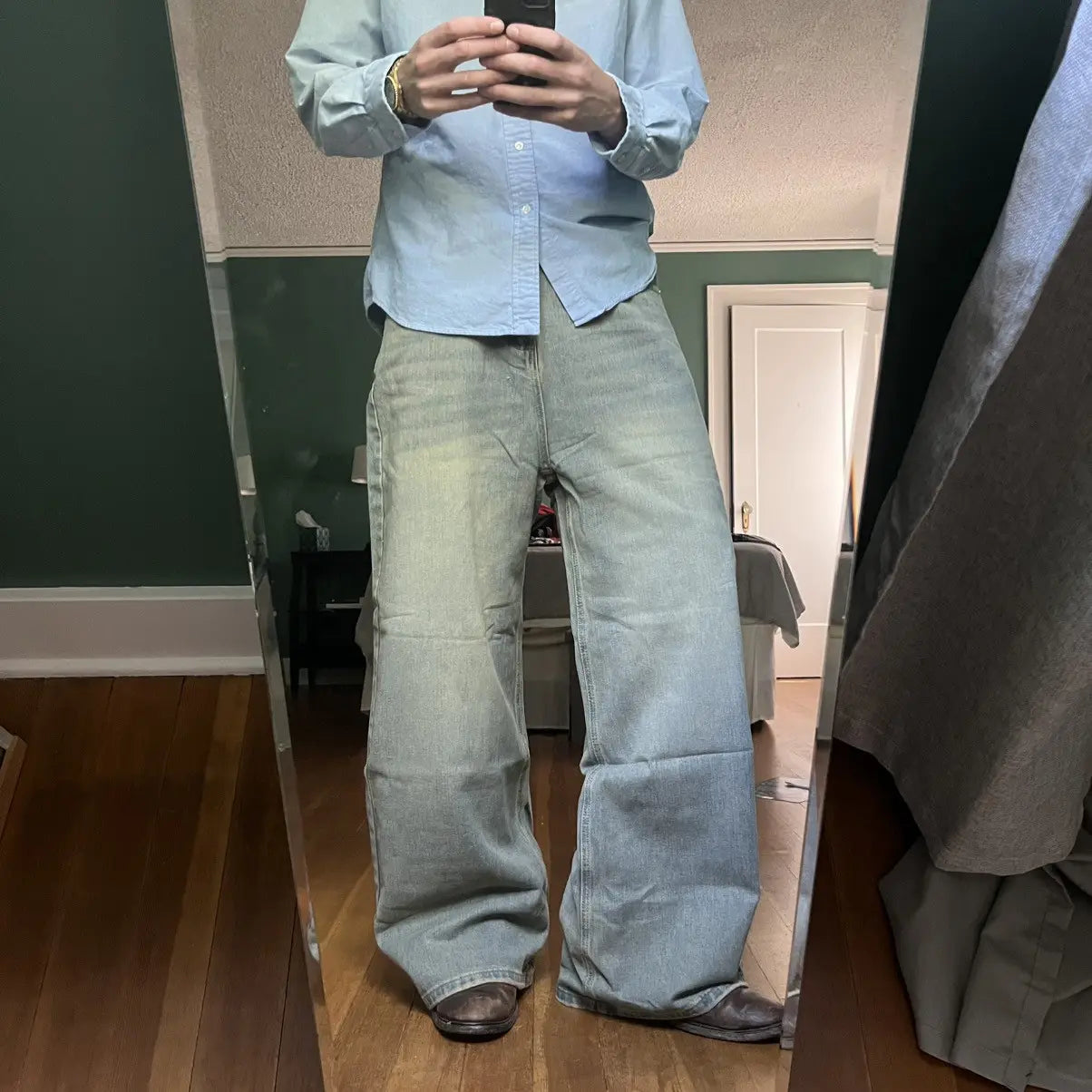 Sailor Tan Wide-Leg Denim Pant