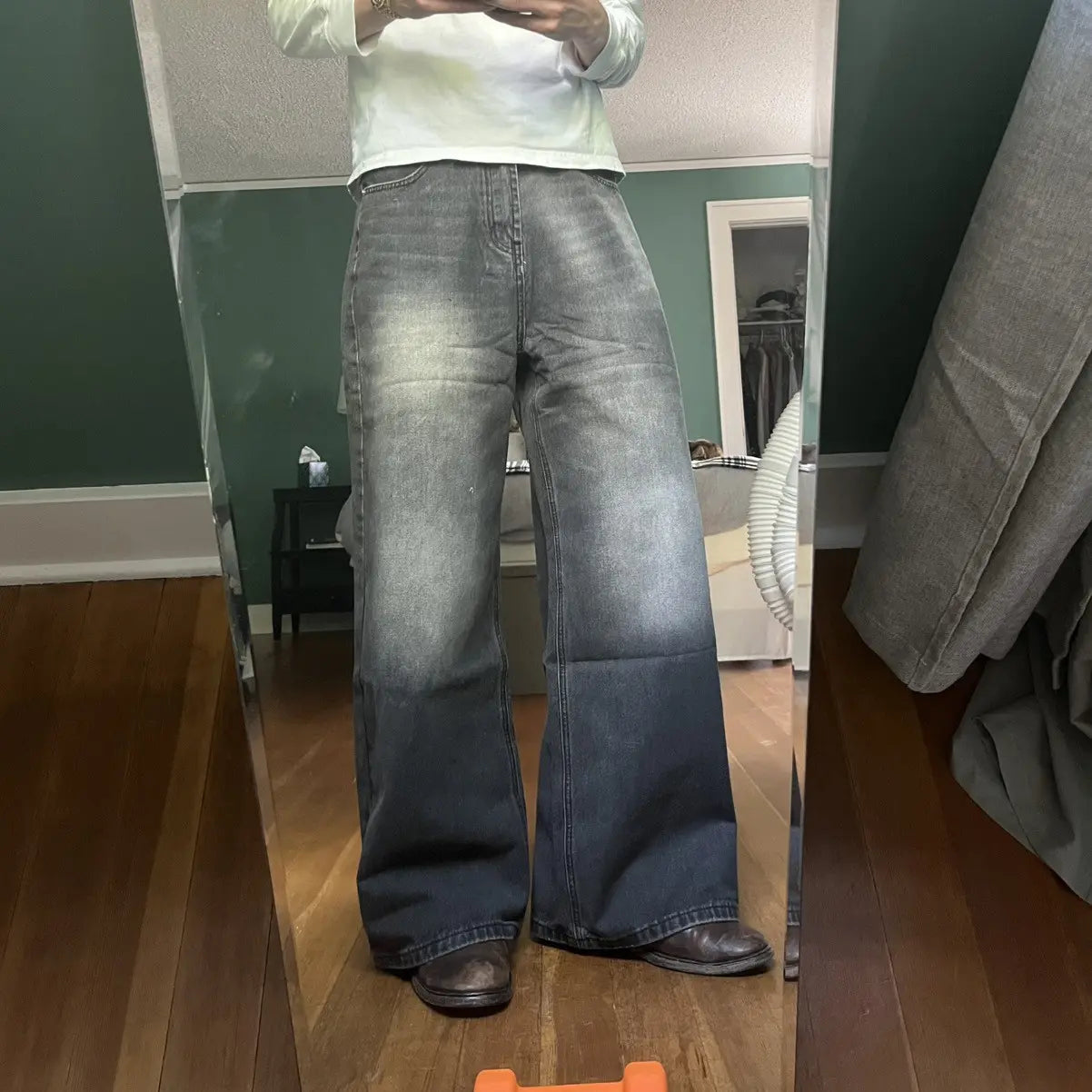 Sailor Black Wide-Leg Denim Pant