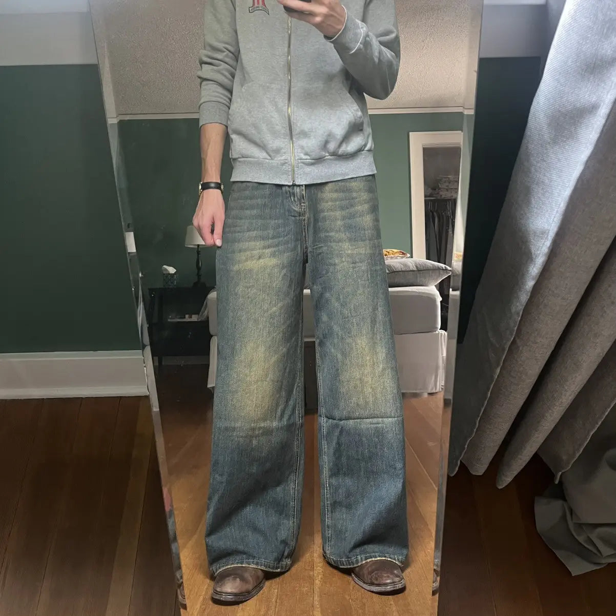 Sailor Brown Wide-Leg Denim Pant